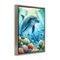 Stupell Industries Majestic Dolphin Underwater Floater Framed Canvas Wall Art Design by LSR Design Studio